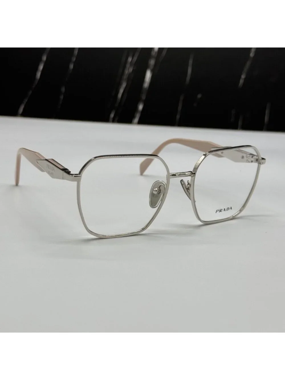 NWT Prada PR56ZV 1BC1O1 Silver Beige Women Eyeglasses PR 56ZV